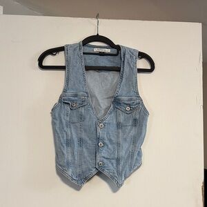 American Eagle Outfitters Light Blue Denim Vest